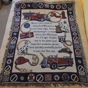 Firefighter Themed Tapestry Blanket